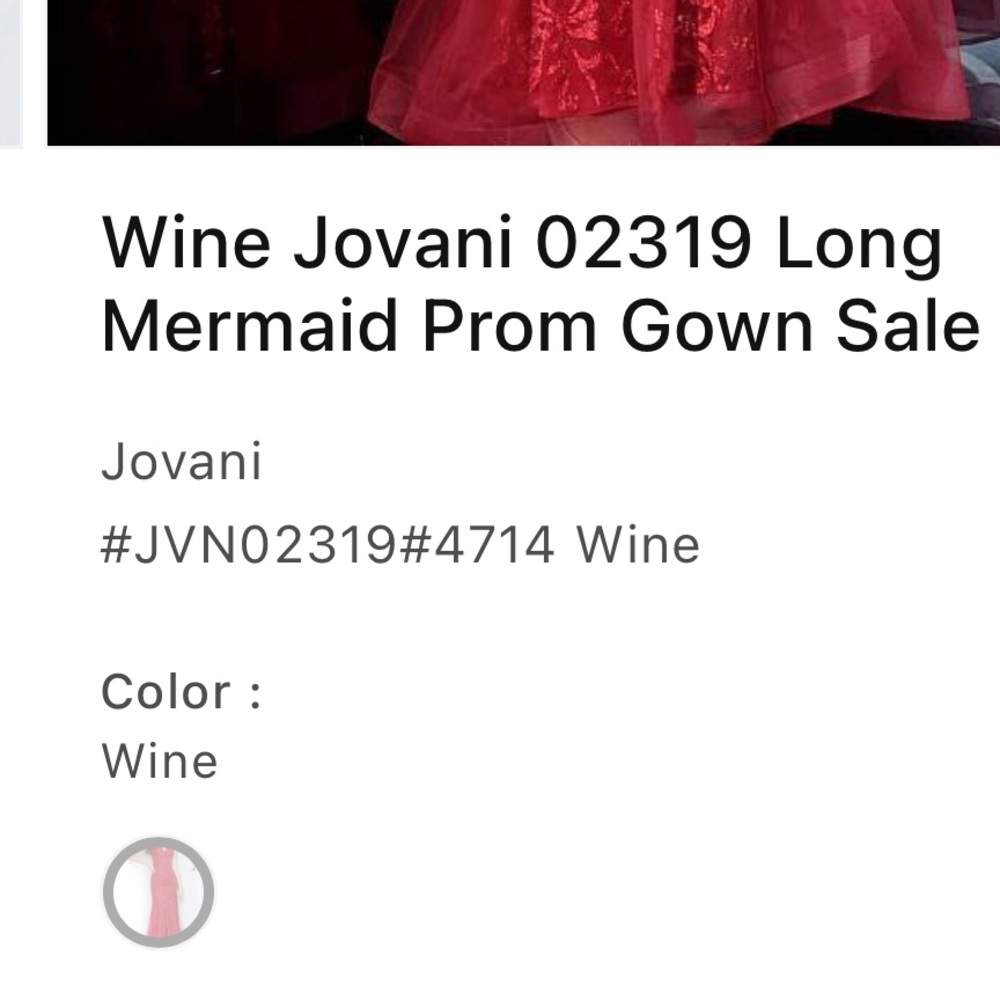 NEW NWT Wine Jovani 02319 Long Mermaid Prom Gown - Picture 6 of 7